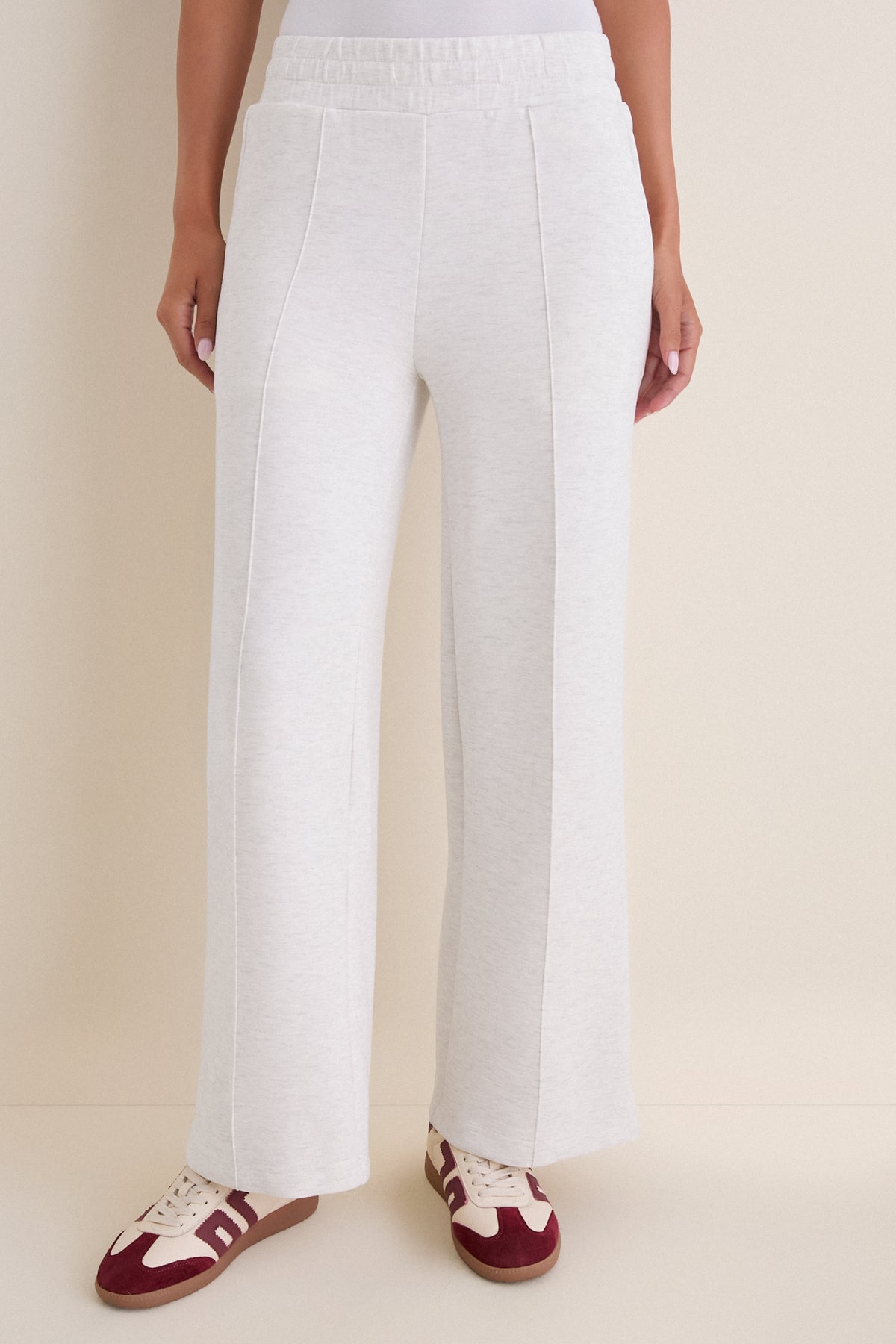 Ivory Marl The Wide Leg Pant 28