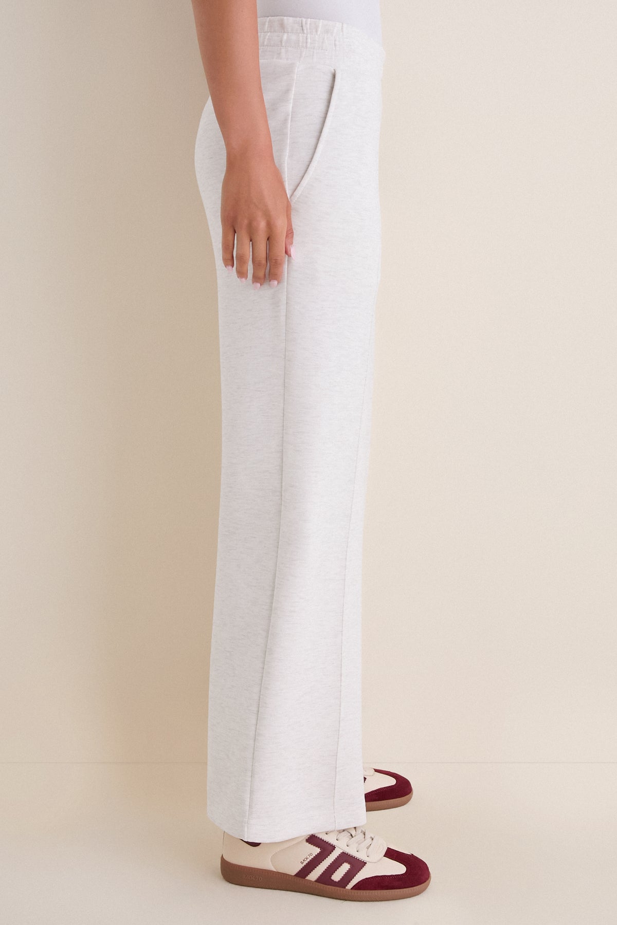 Ivory Marl The Wide Leg Pant 28