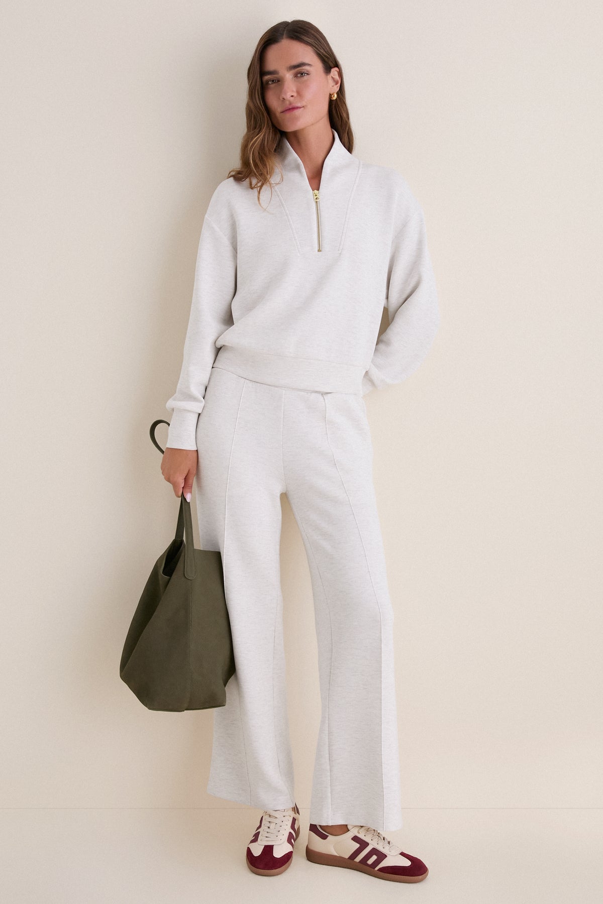 Ivory Marl The Wide Leg Pant 28