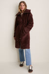 Dark Chestnut Bennet Long Sherpa Coat