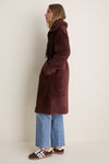 Dark Chestnut Bennet Long Sherpa Coat
