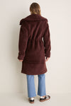 Dark Chestnut Bennet Long Sherpa Coat