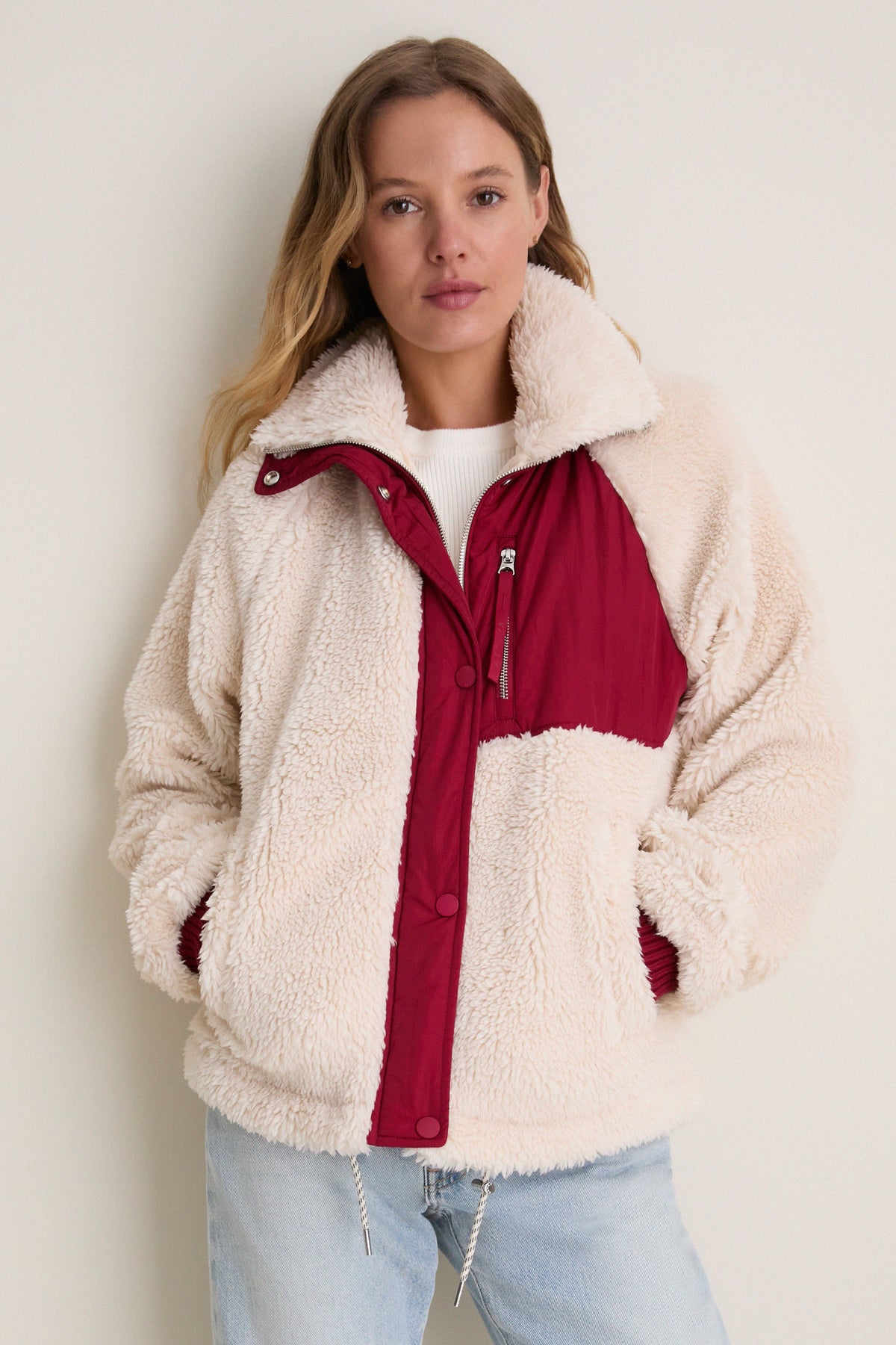 Sandshell and Rumba Rose Kalyn Sherpa Jacket