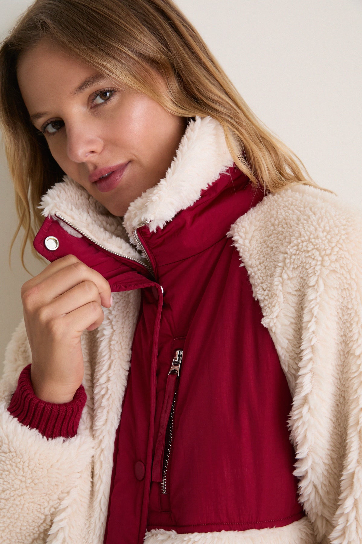 Sandshell and Rumba Rose Kalyn Sherpa Jacket