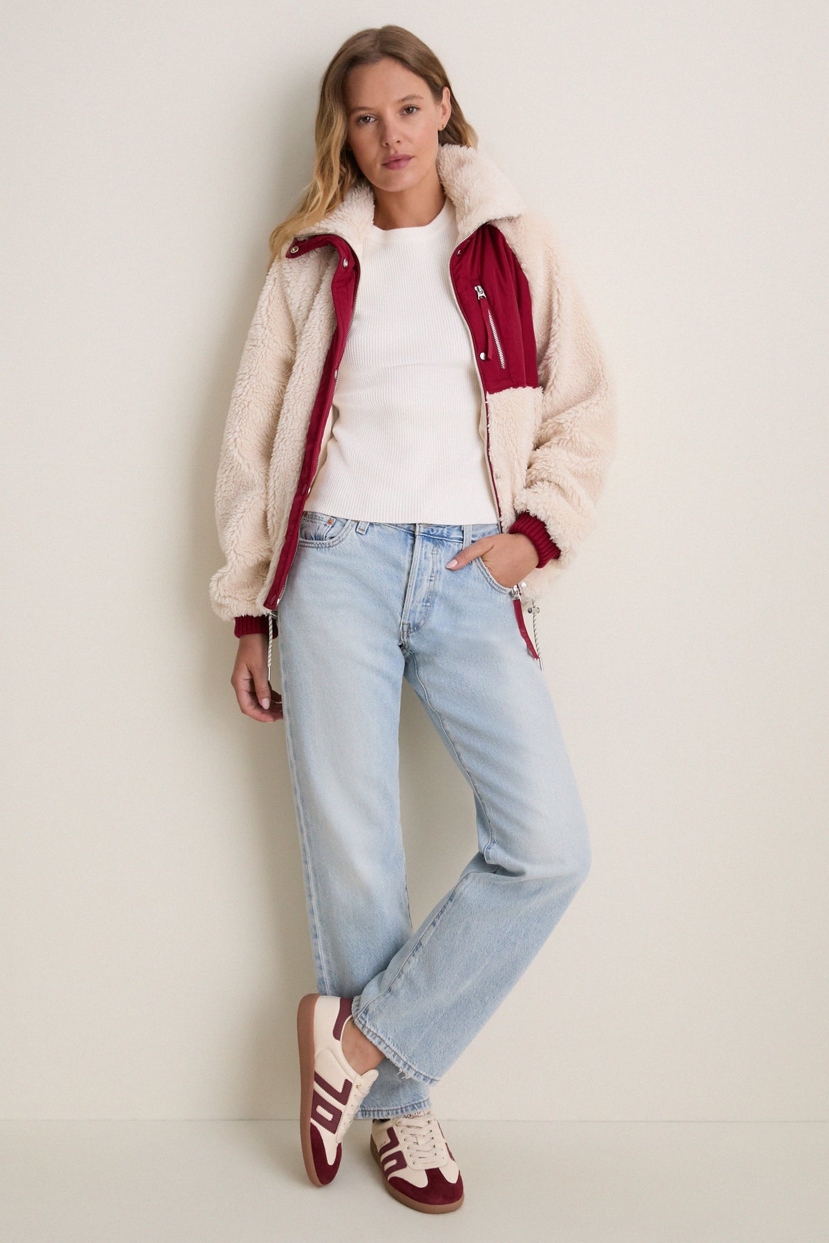 Sandshell and Rumba Rose Kalyn Sherpa Jacket