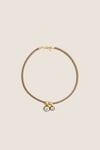 Gold Cubic Double Drop Cord Necklace