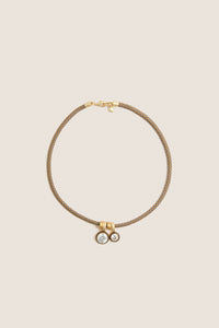 Gold Cubic Double Drop Cord Necklace