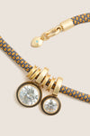 Gold Cubic Double Drop Cord Necklace
