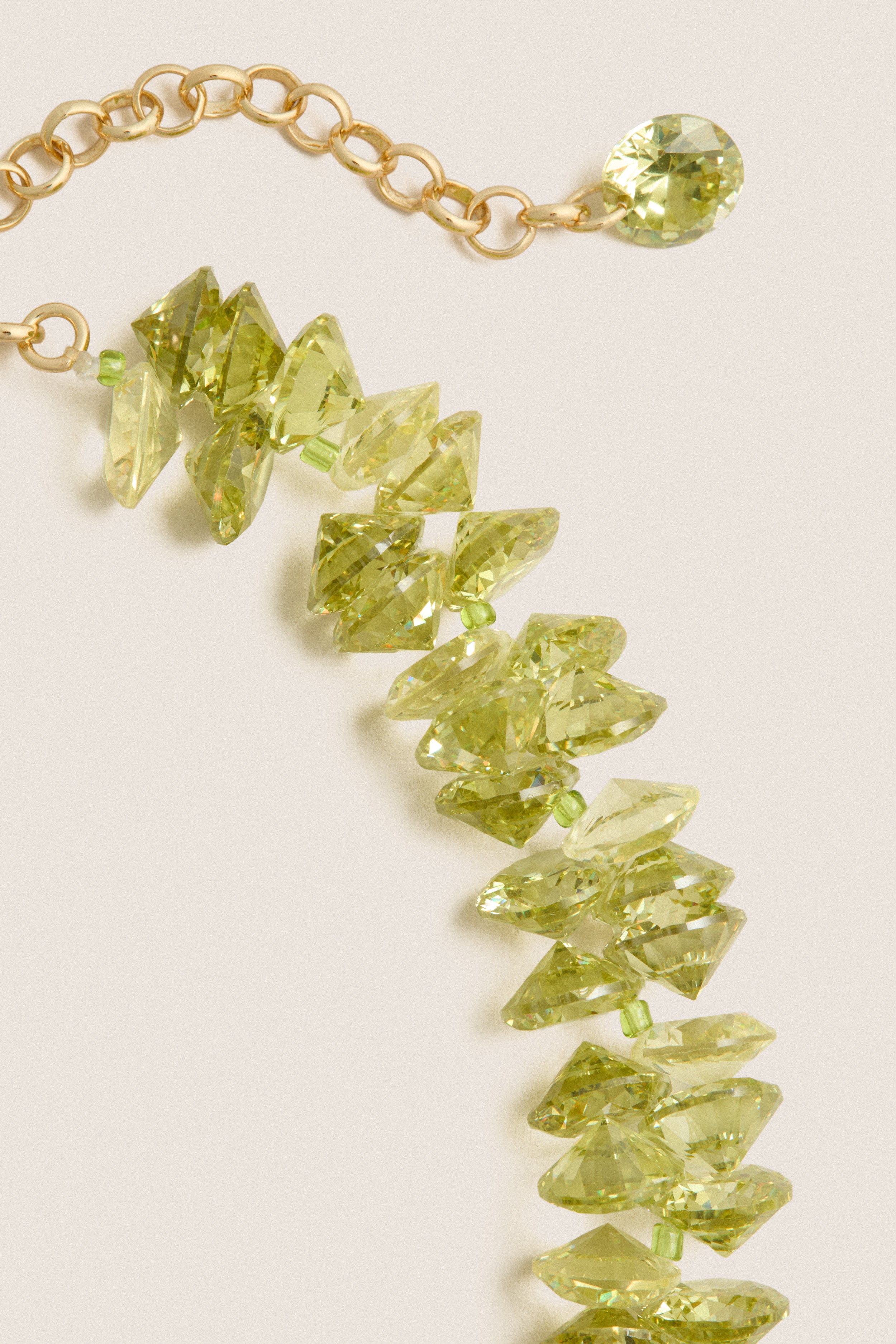 Olive Cubic Cluster Necklace