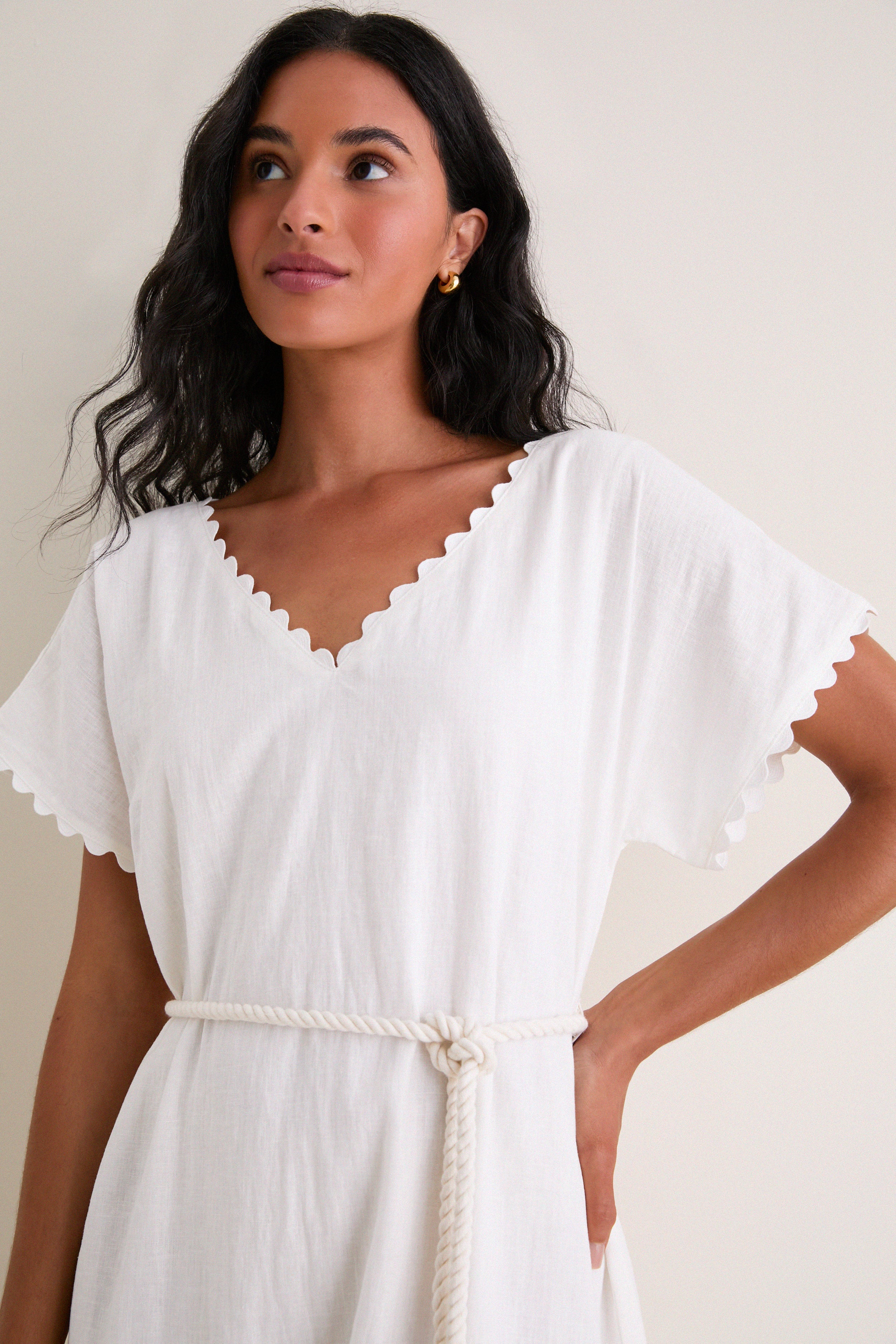 White Linen Ric Rac Myles Dress | Tuckernuck