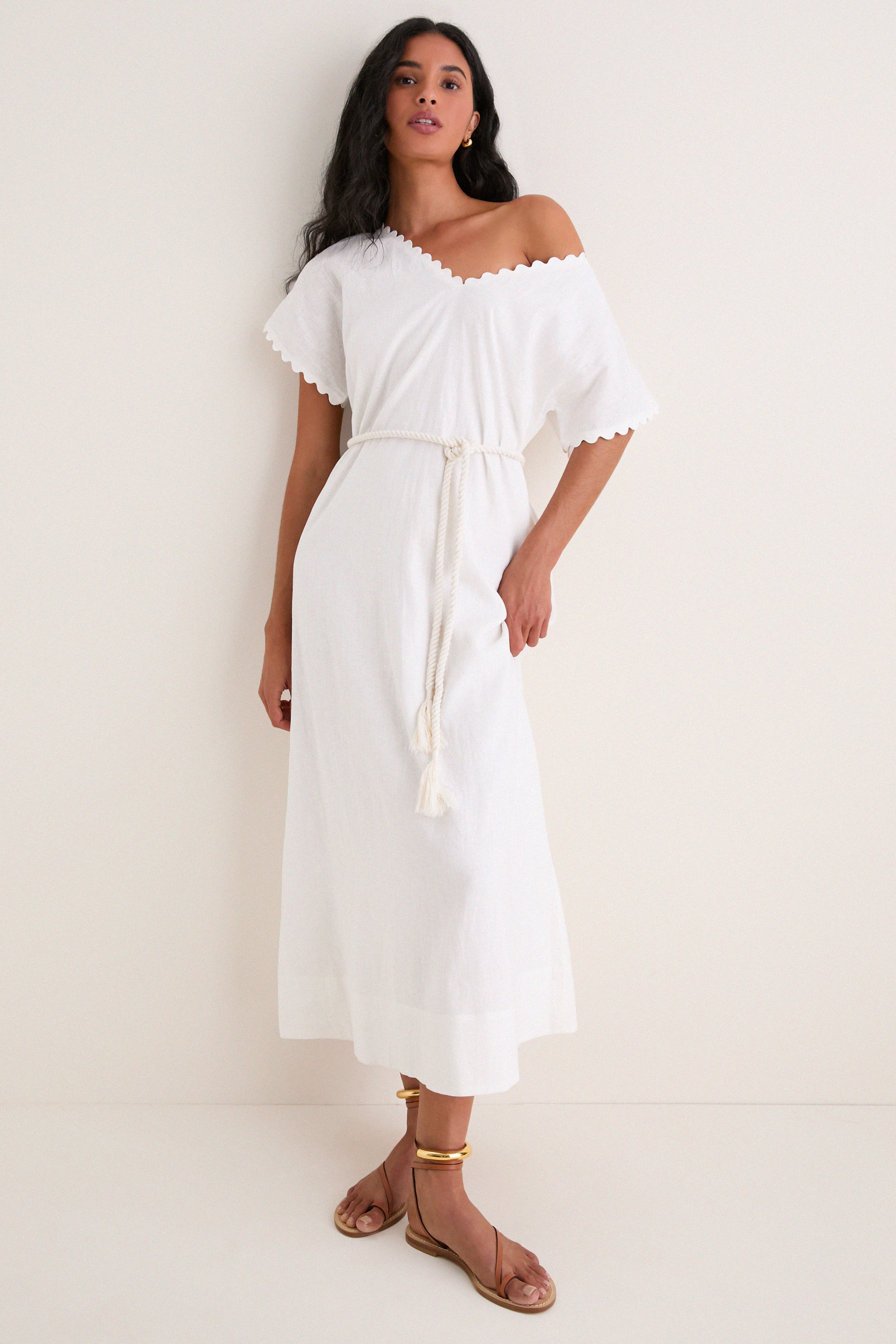 White Linen Ric Rac Myles Dress | Tuckernuck