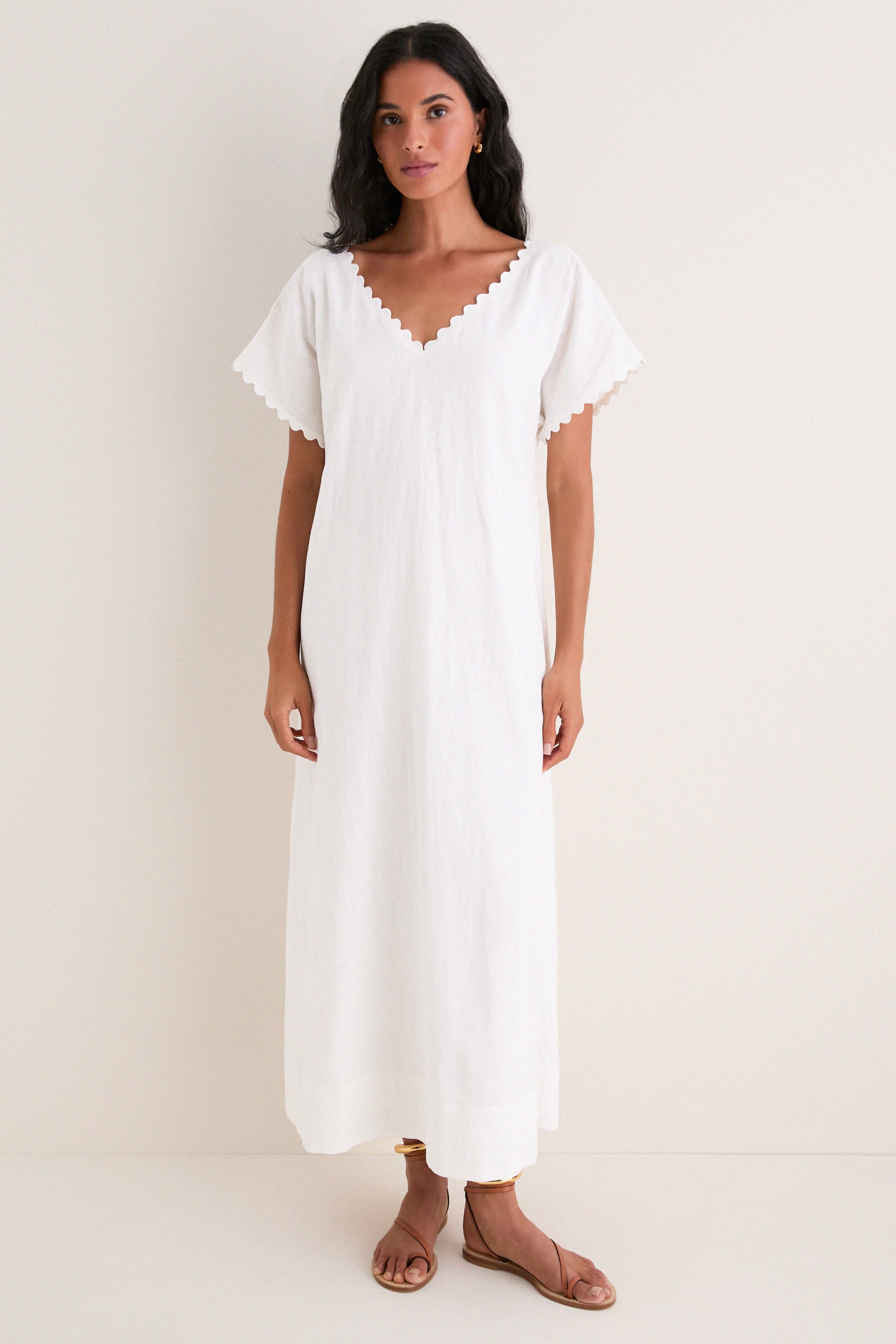 White Linen Ric Rac Myles Dress | Tuckernuck