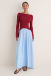 Sangria and Nordic Fog Ambrio Maxi Dress