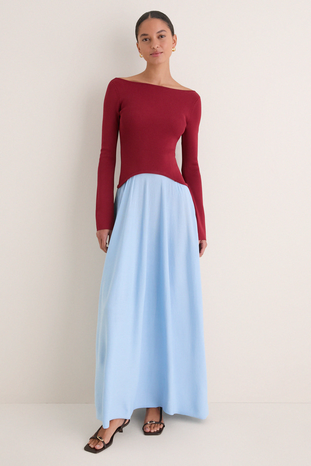 Sangria and Nordic Fog Ambrio Maxi Dress