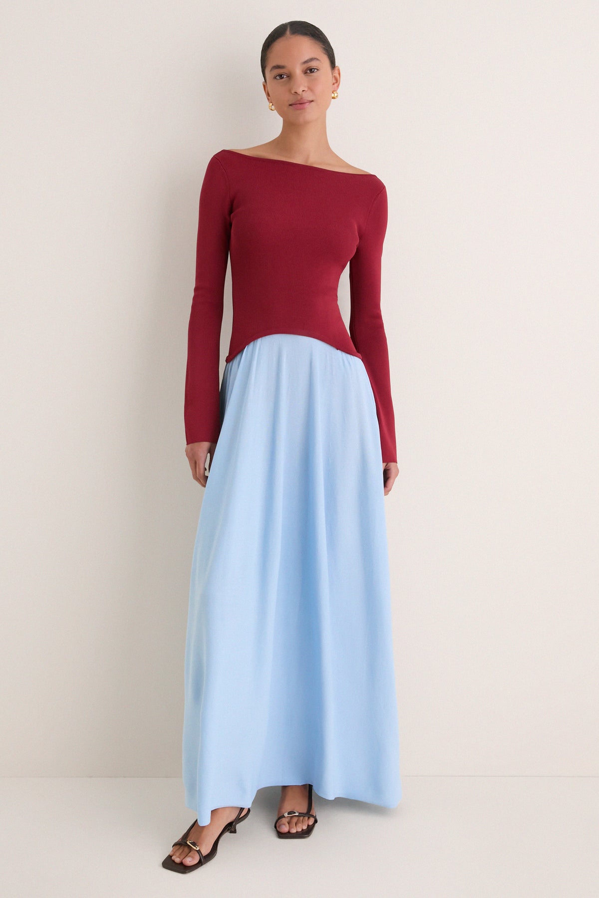 Sangria and Nordic Fog Ambrio Maxi Dress
