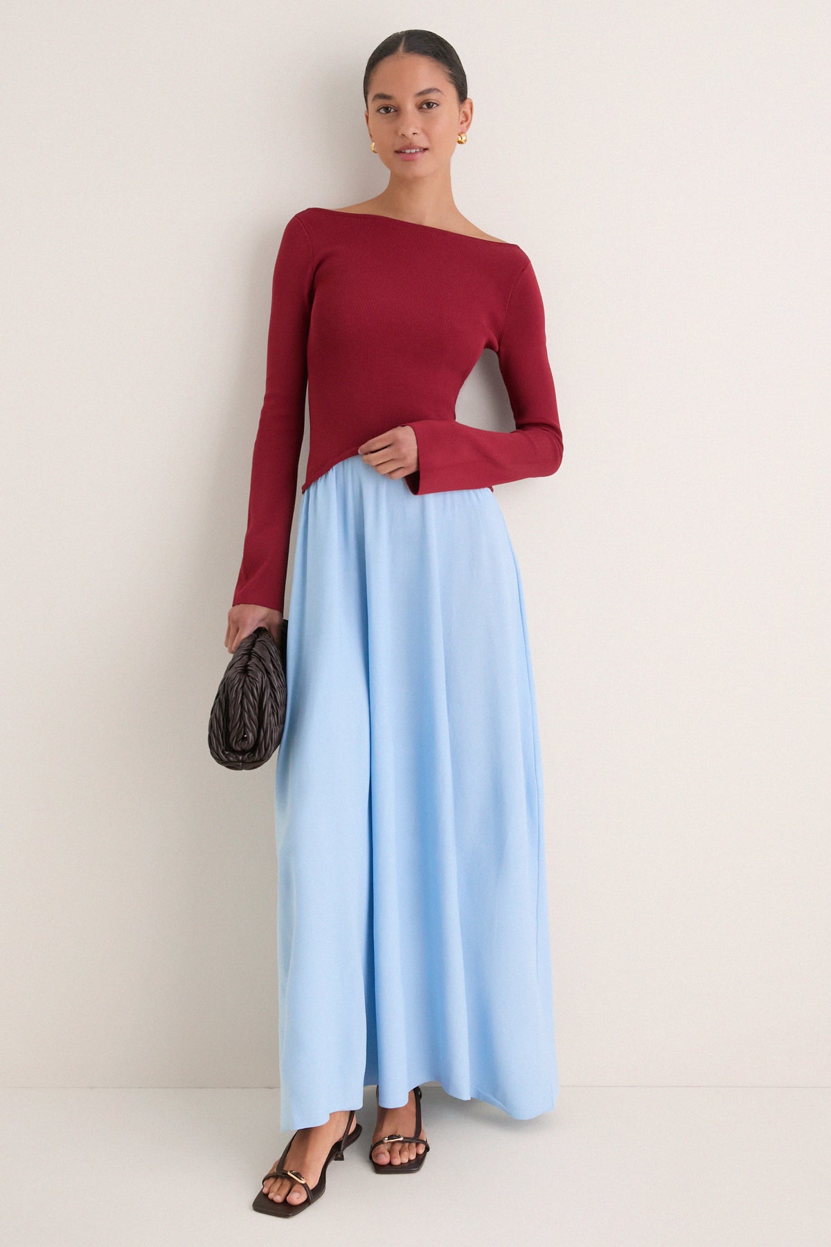 Sangria and Nordic Fog Ambrio Maxi Dress