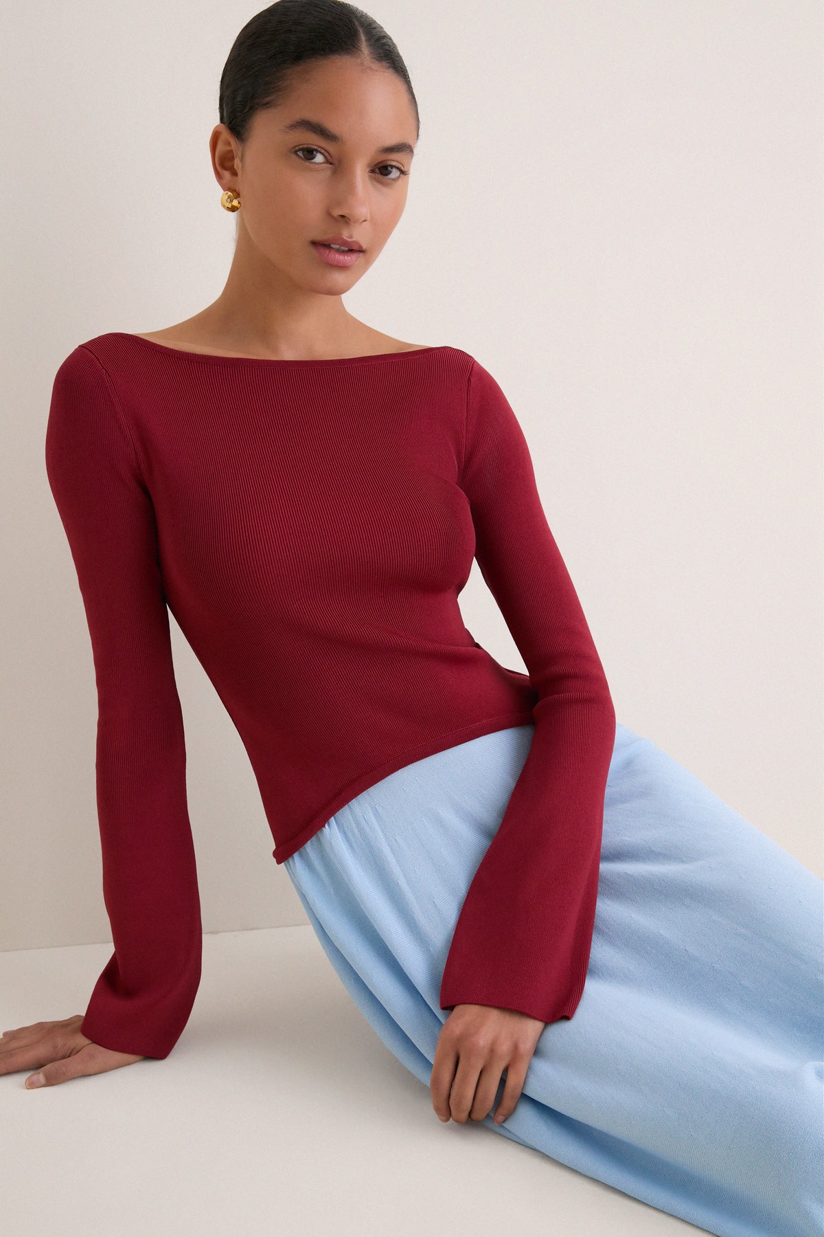 Sangria and Nordic Fog Ambrio Maxi Dress