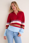 Cranberry Copenhagen Stripe Cleo Pullover