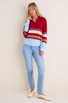 Cranberry Copenhagen Stripe Cleo Pullover