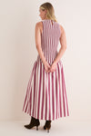 Sangria and Stone Stripe Arlin Midi Dress