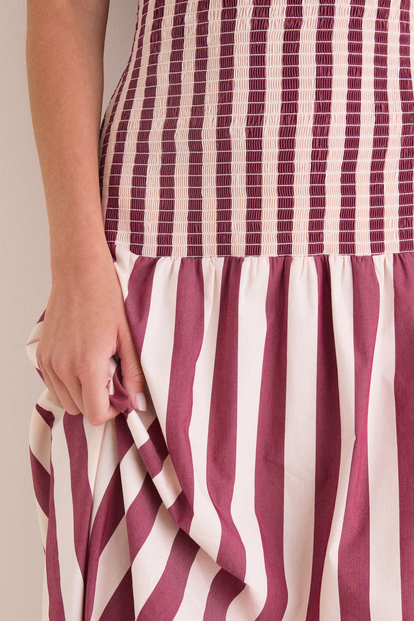 Sangria and Stone Stripe Arlin Midi Dress