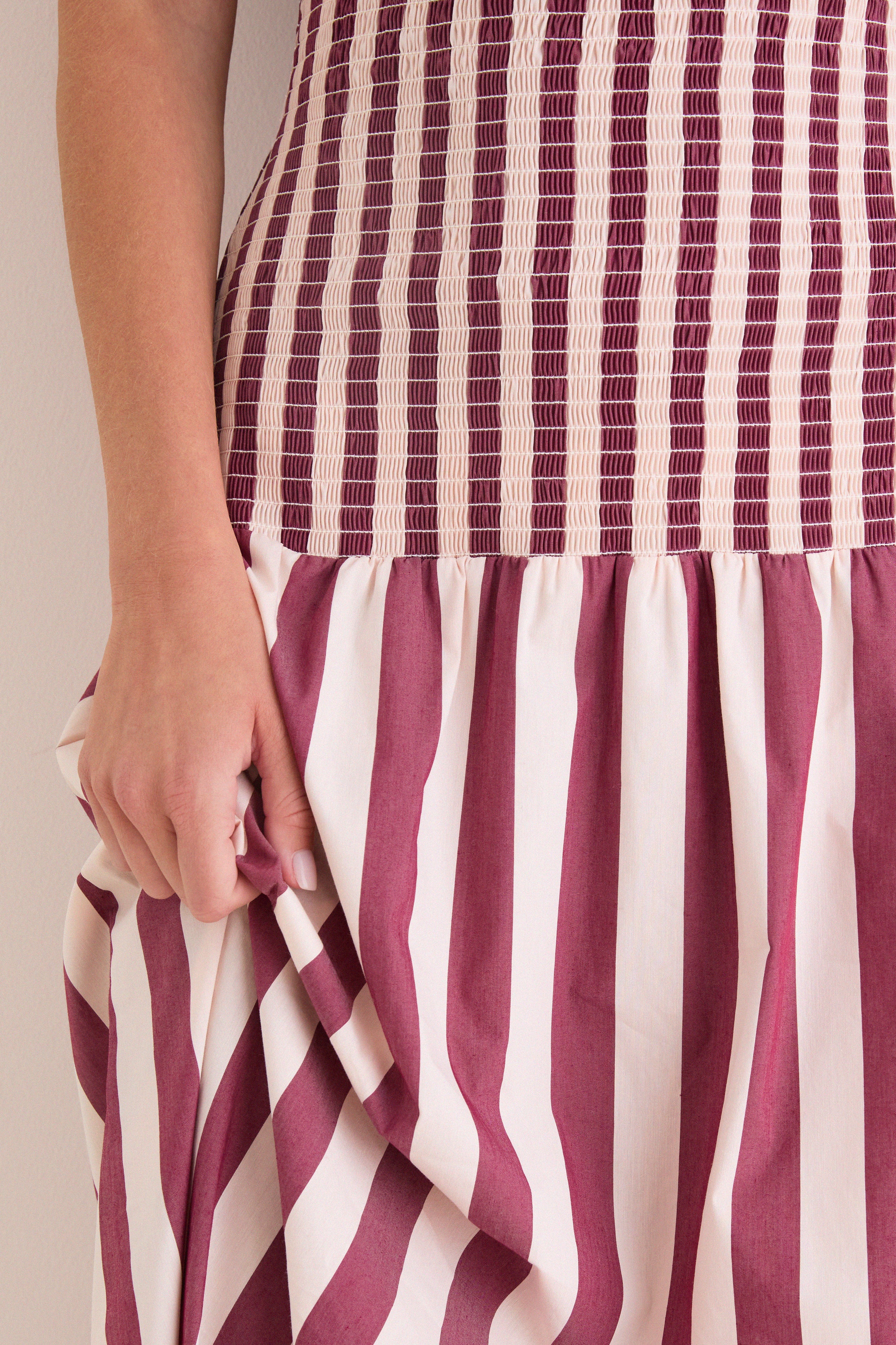 Sangria and Stone Stripe Arlin Midi Dress