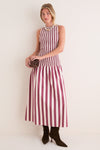 Sangria and Stone Stripe Arlin Midi Dress