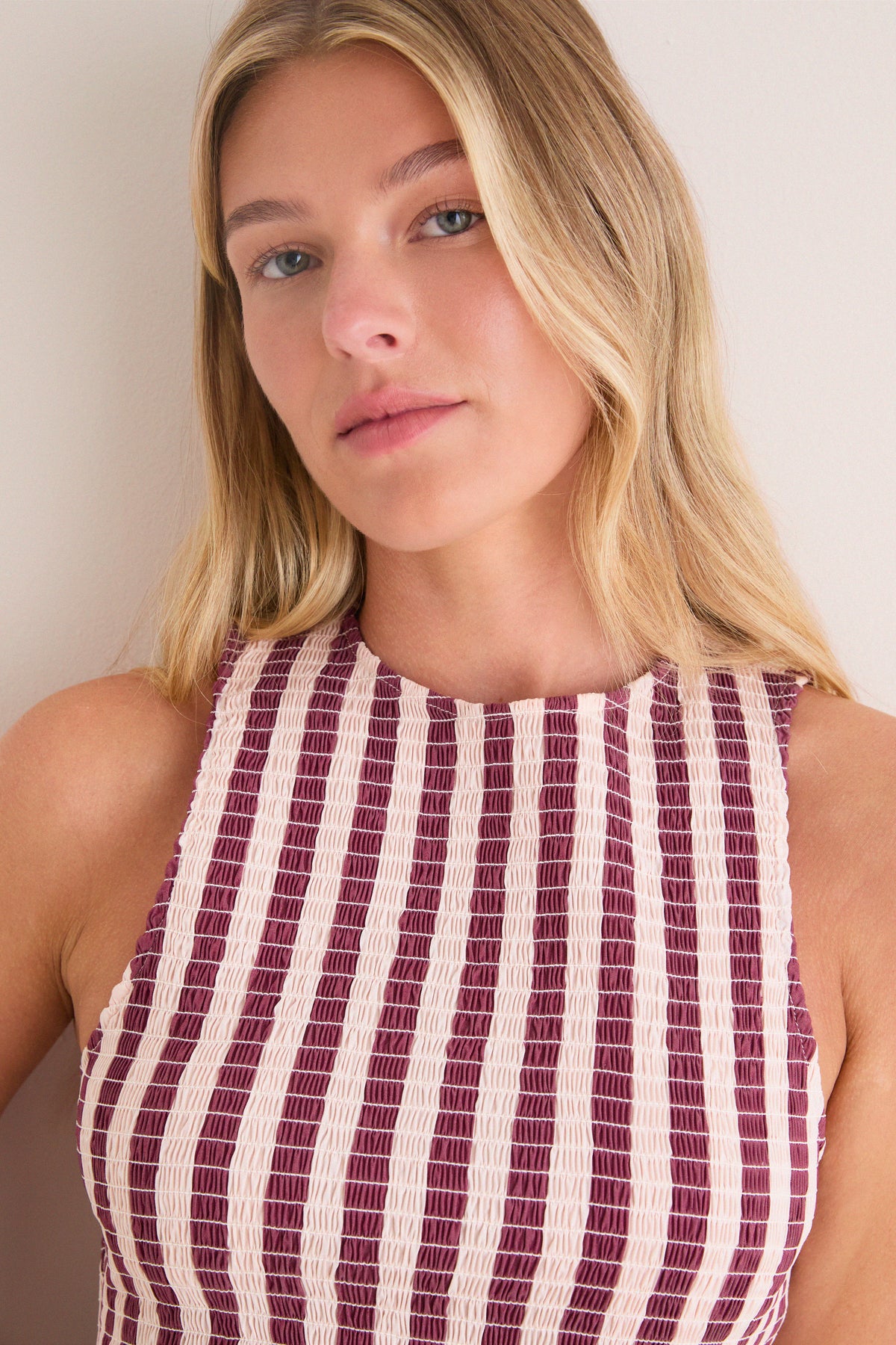 Sangria and Stone Stripe Arlin Midi Dress