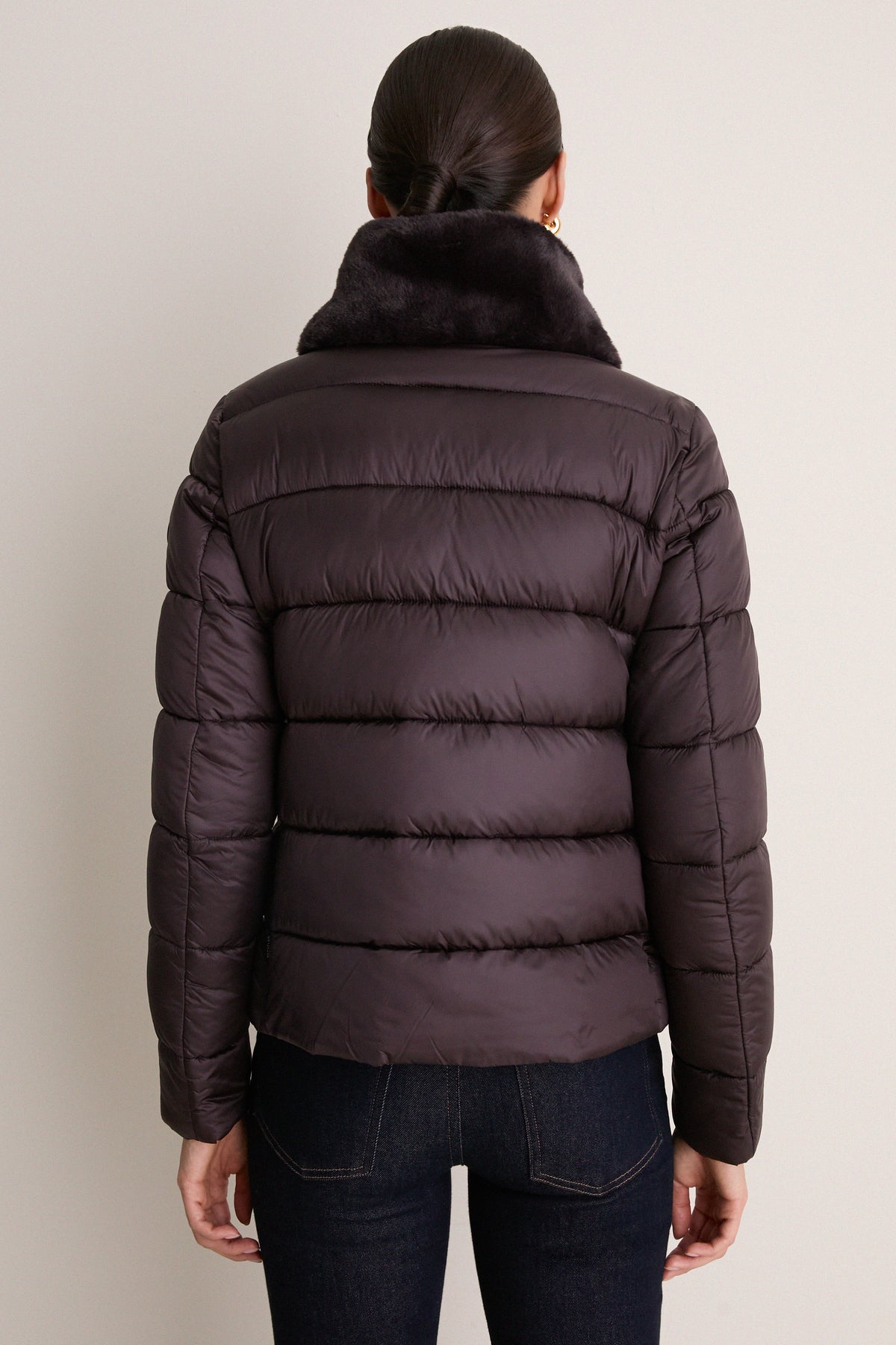 Brown Black Mei Puffer Jacket