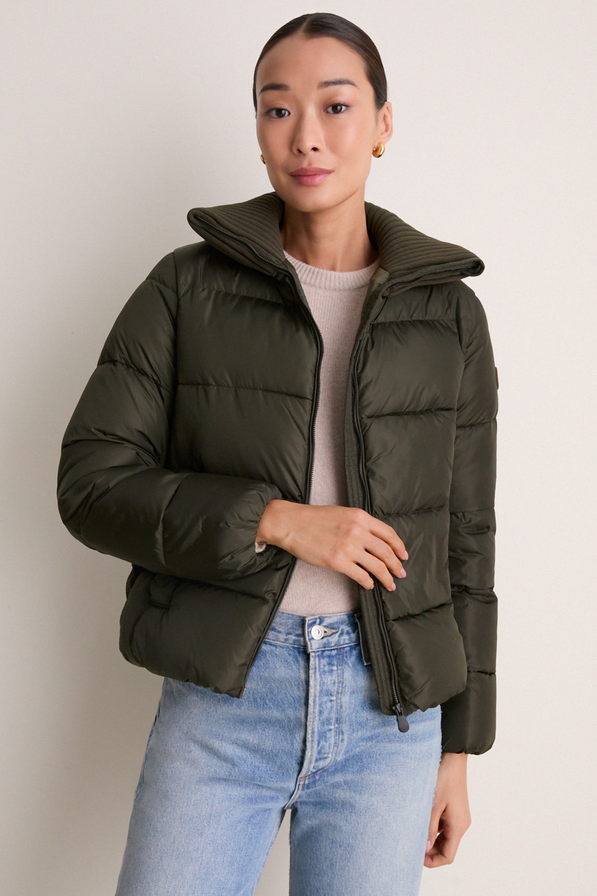 Snake Green Soy Puffer Jacket