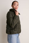 Snake Green Soy Puffer Jacket