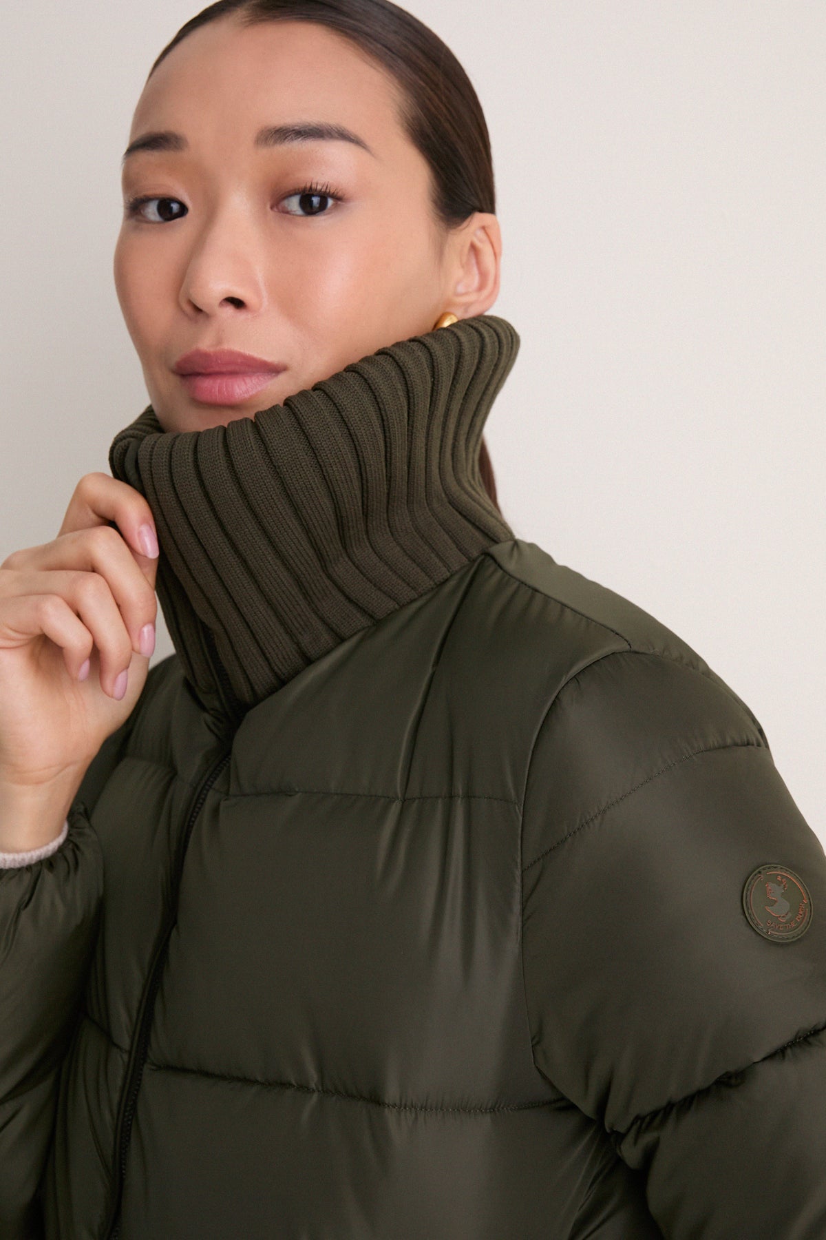 Snake Green Soy Puffer Jacket