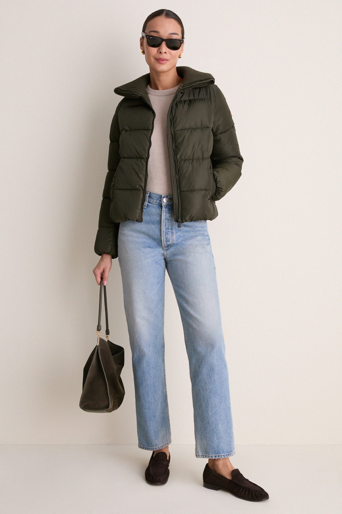 Snake Green Soy Puffer Jacket