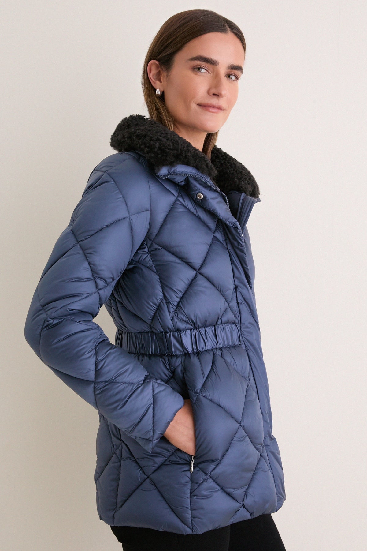 Night Blue Mandoline Puffer Jacket
