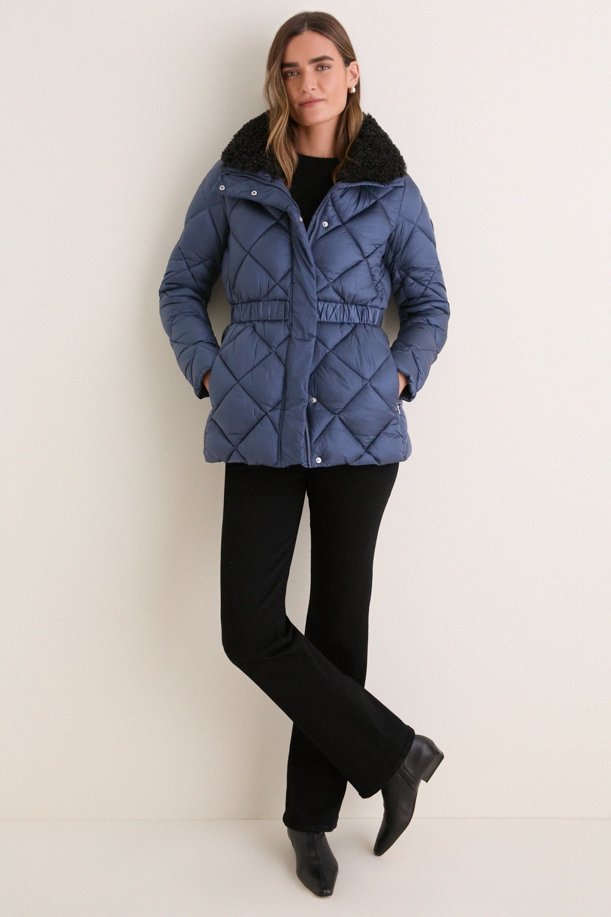 Night Blue Mandoline Puffer Jacket