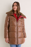 Noisette Brown Bonita Funnel Neck Puffer Jacket