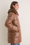 Noisette Brown Bonita Funnel Neck Puffer Jacket