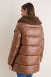 Noisette Brown Bonita Funnel Neck Puffer Jacket