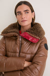 Noisette Brown Bonita Funnel Neck Puffer Jacket