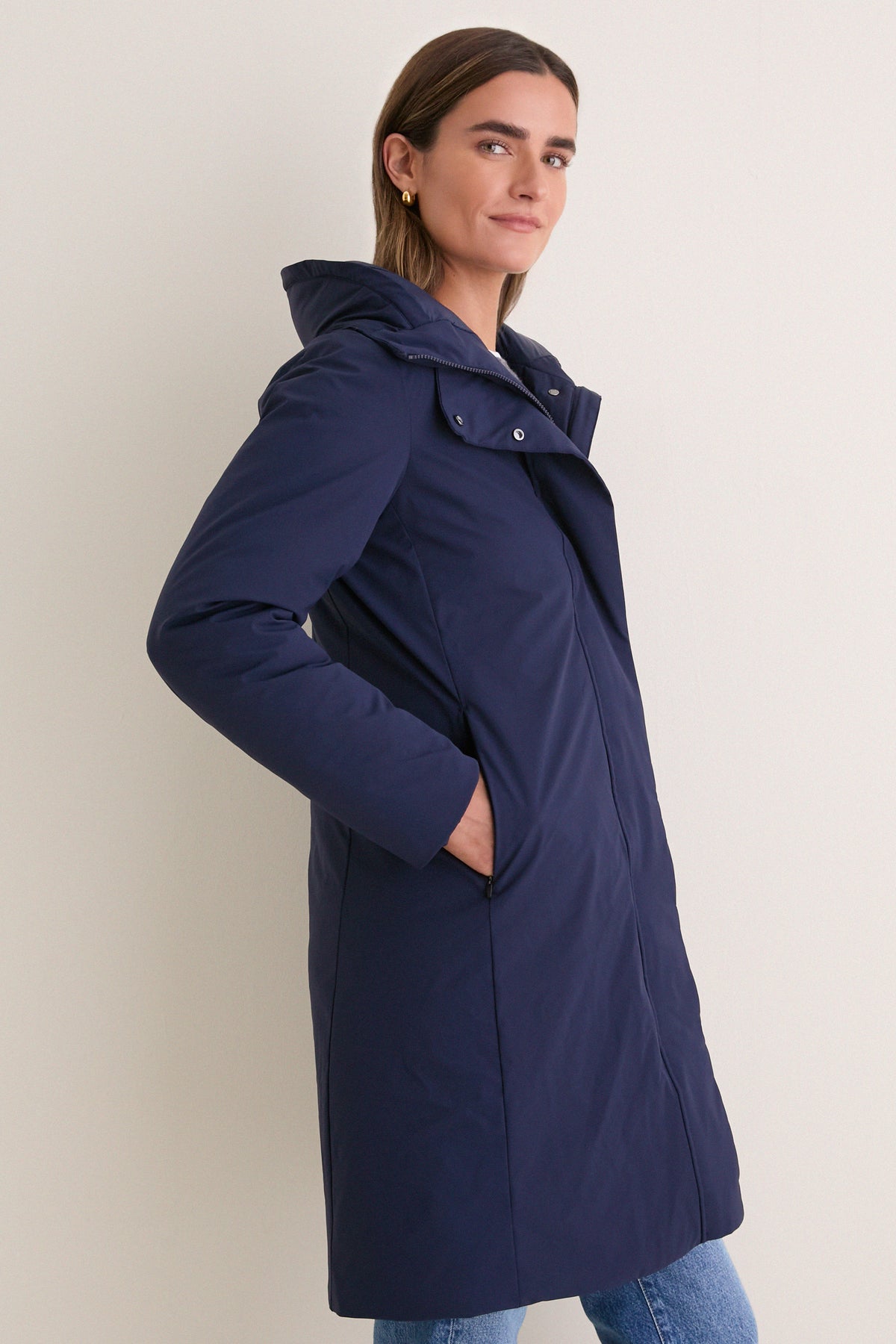 Navy Blue Leandra Puffer Coat