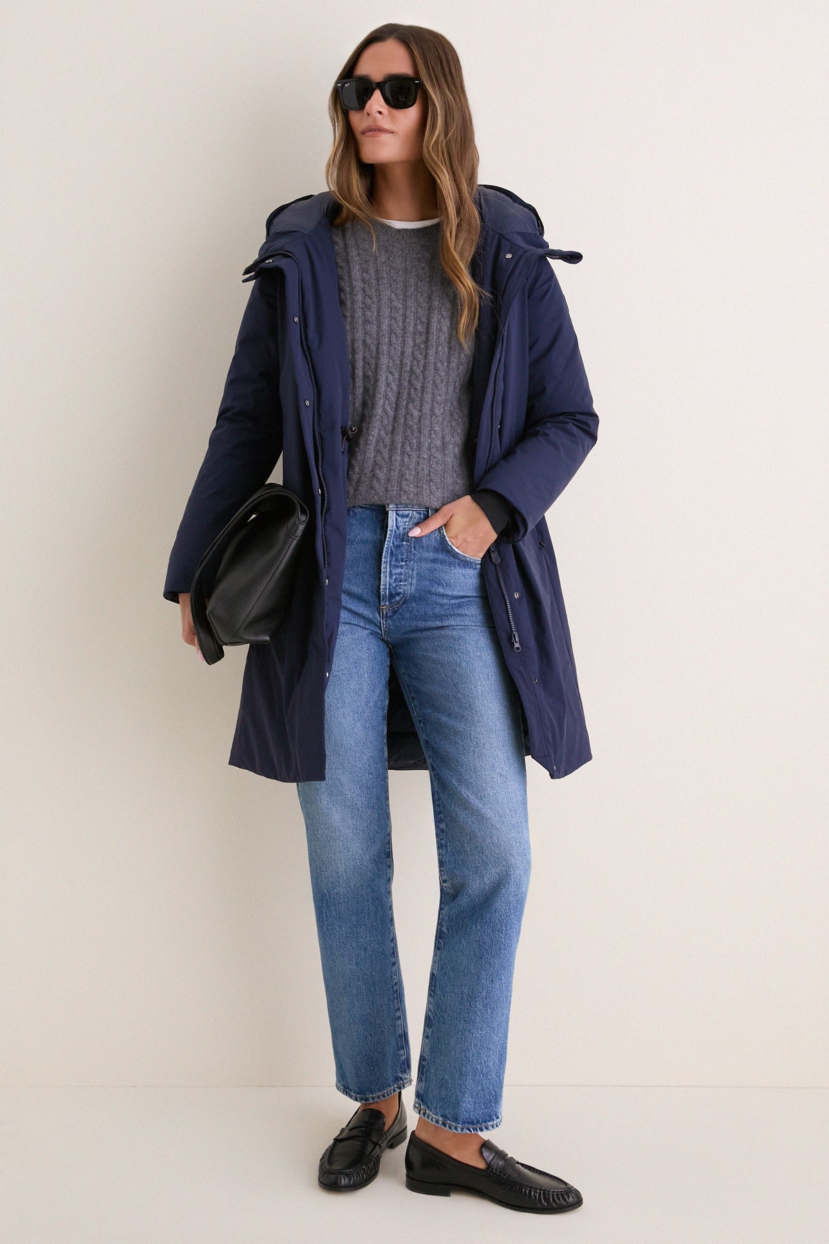 Navy Blue Leandra Puffer Coat