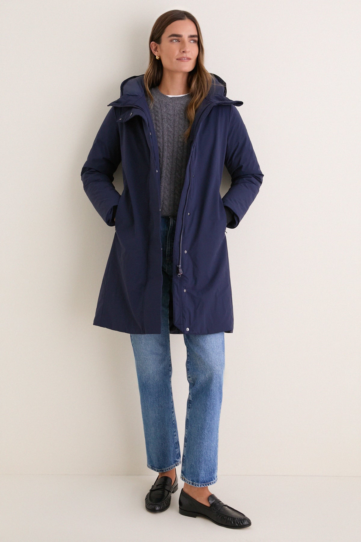 Navy Blue Leandra Puffer Coat