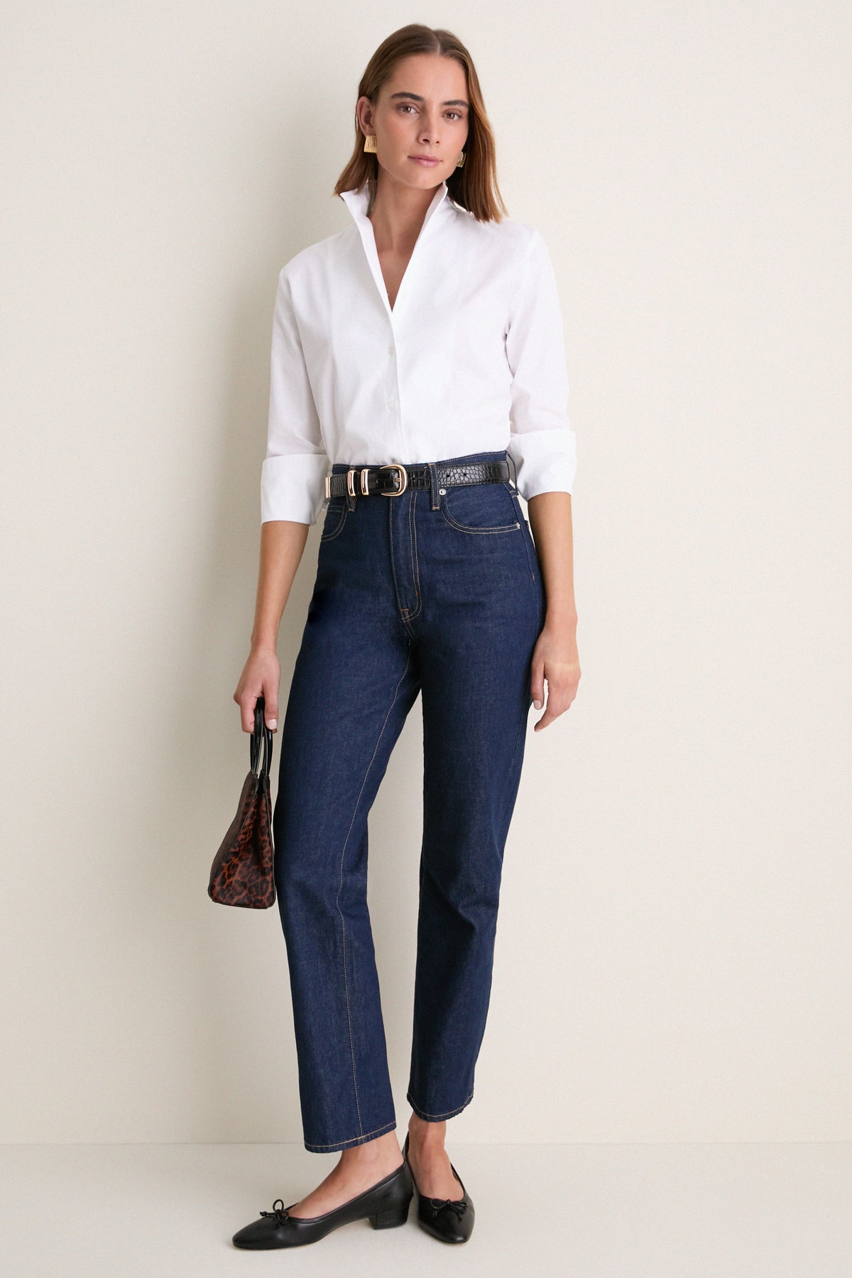 Black Leather Bree Flats