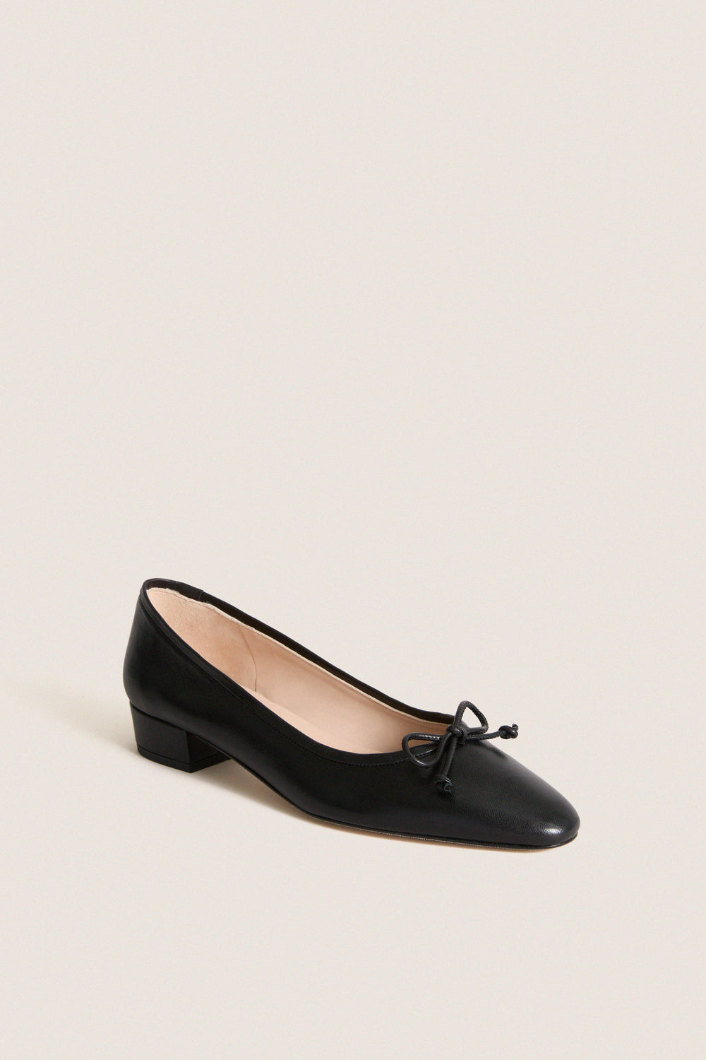 Black Leather Bree Flats