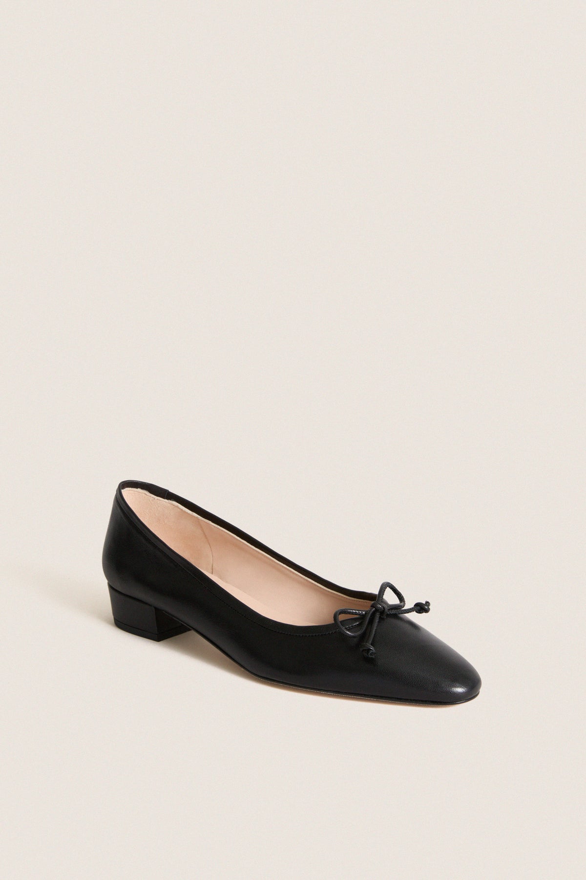 Black Leather Bree Flats