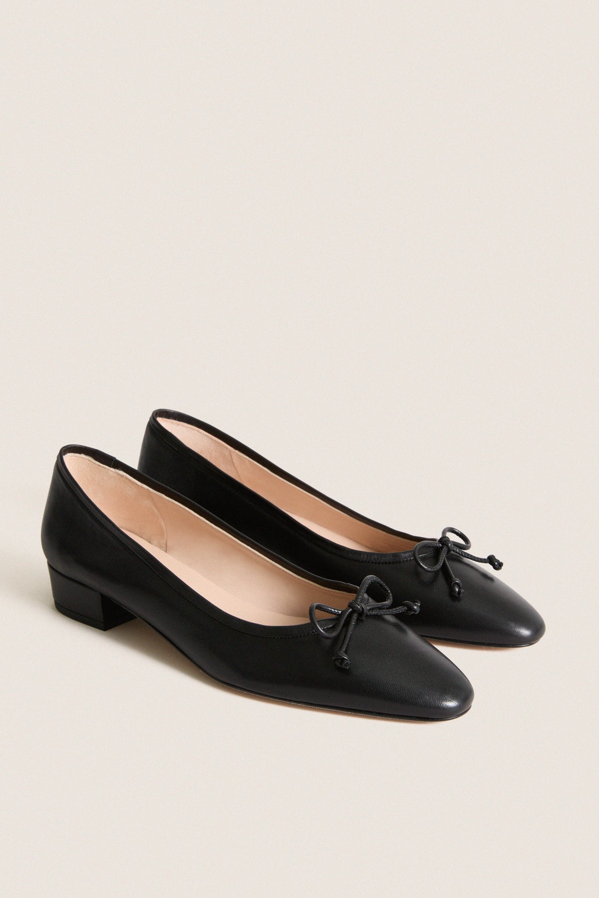 Black Leather Bree Flats