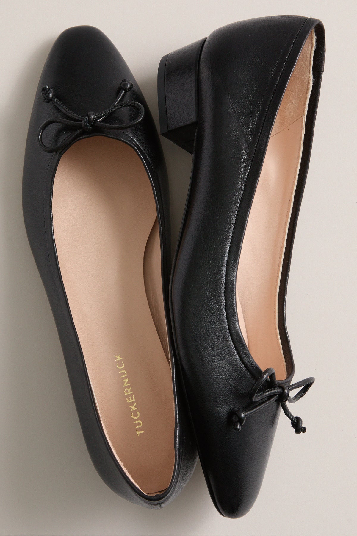 Black Leather Bree Flats