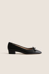 Black Leather Bree Flats