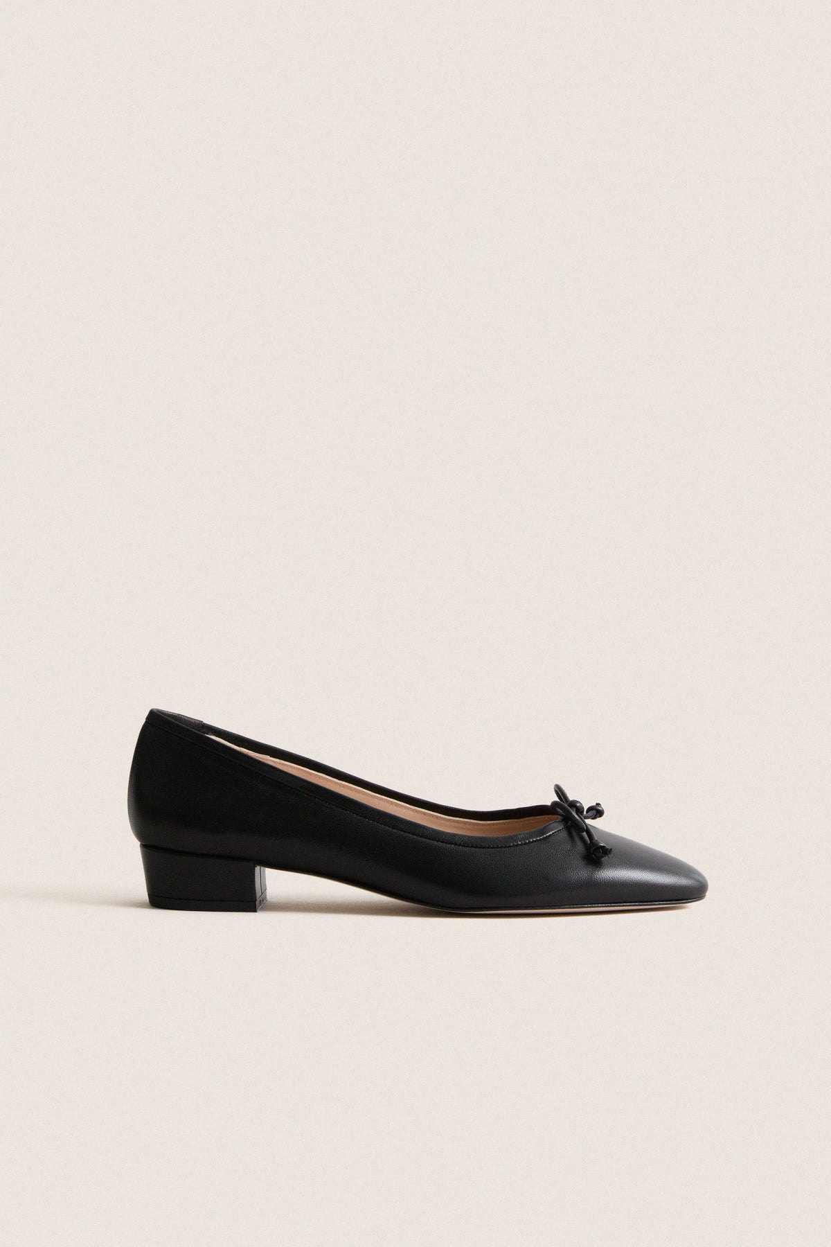 Black Leather Bree Flats