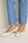 Cream Leather Bree Flats